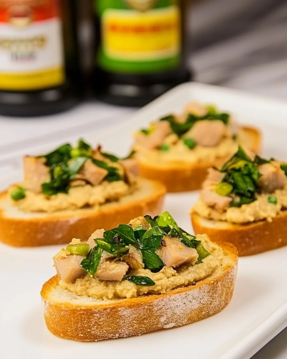 Mediterranean Tuna Hummus Crostini