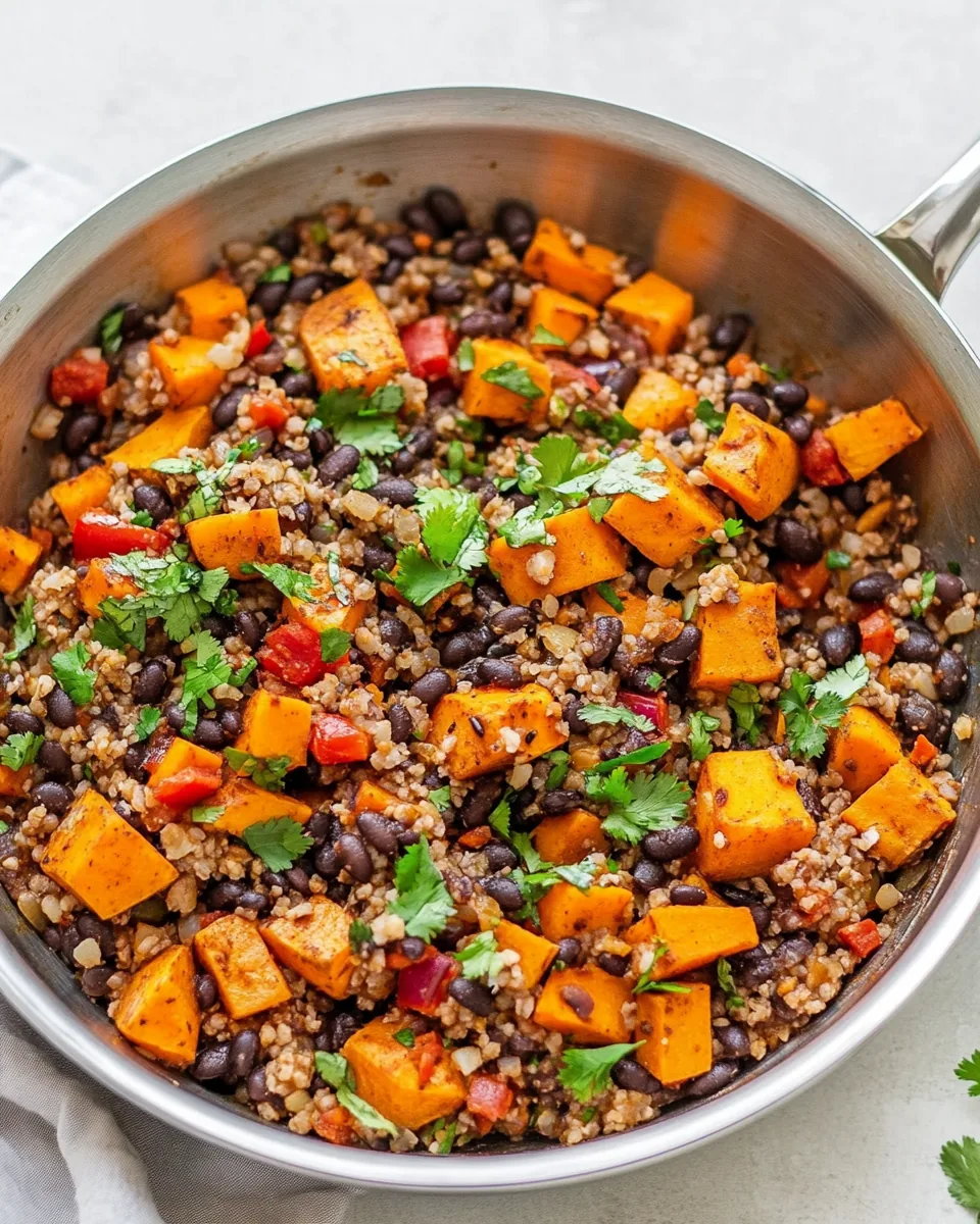 Mexican Vegan Black Bean Sweet Potato Skillet