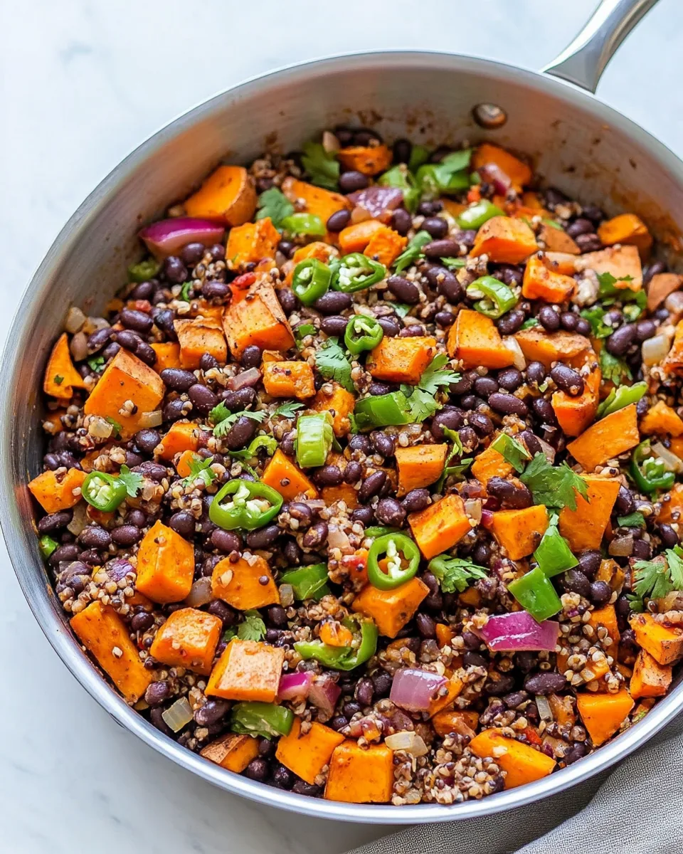 Mexican Vegan Black Bean Sweet Potato Skillet