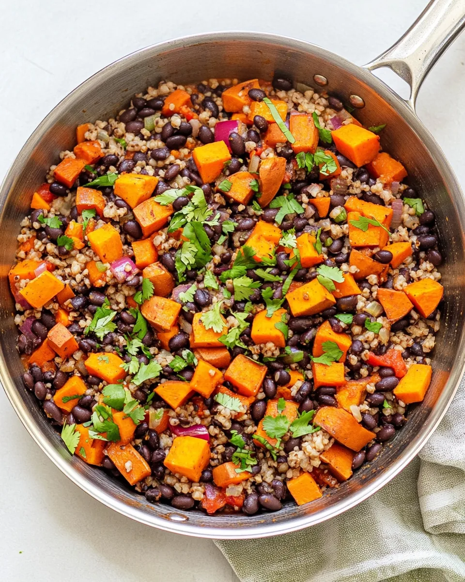 Mexican Vegan Black Bean Sweet Potato Skillet