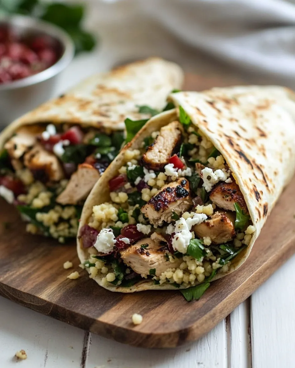 Middle Eastern Chicken and Couscous Wraps
