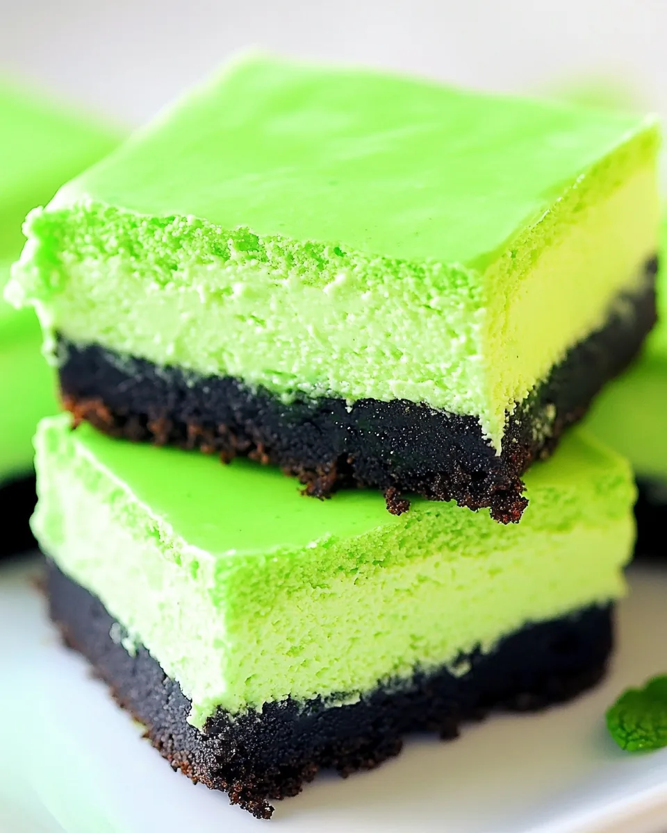 Mint Cheesecake Bars