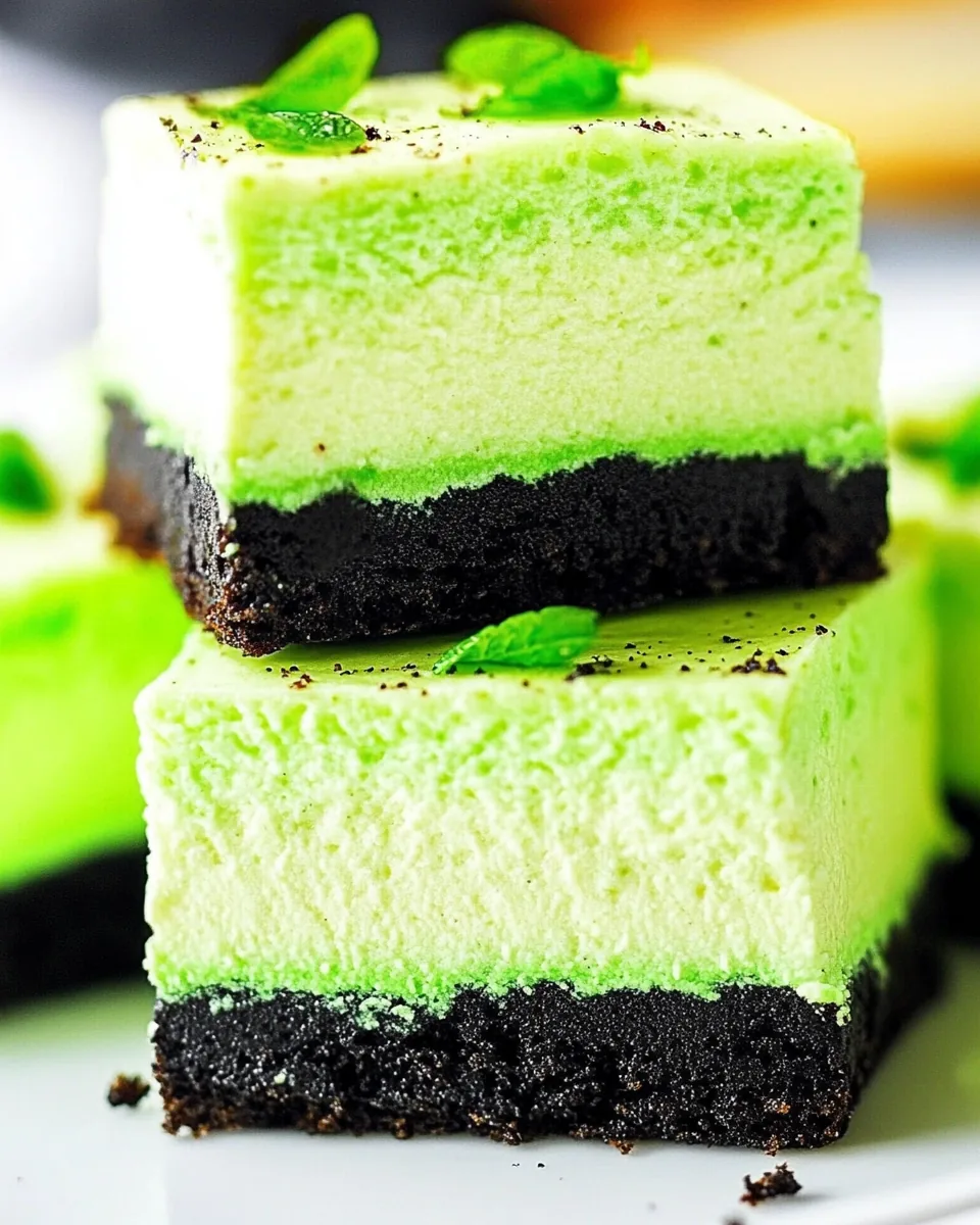 Mint Cheesecake Bars