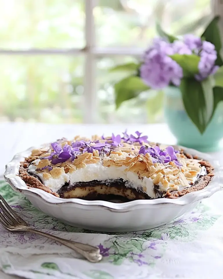 Miso Chocolate Fudge and Haupia Macaroon Pie