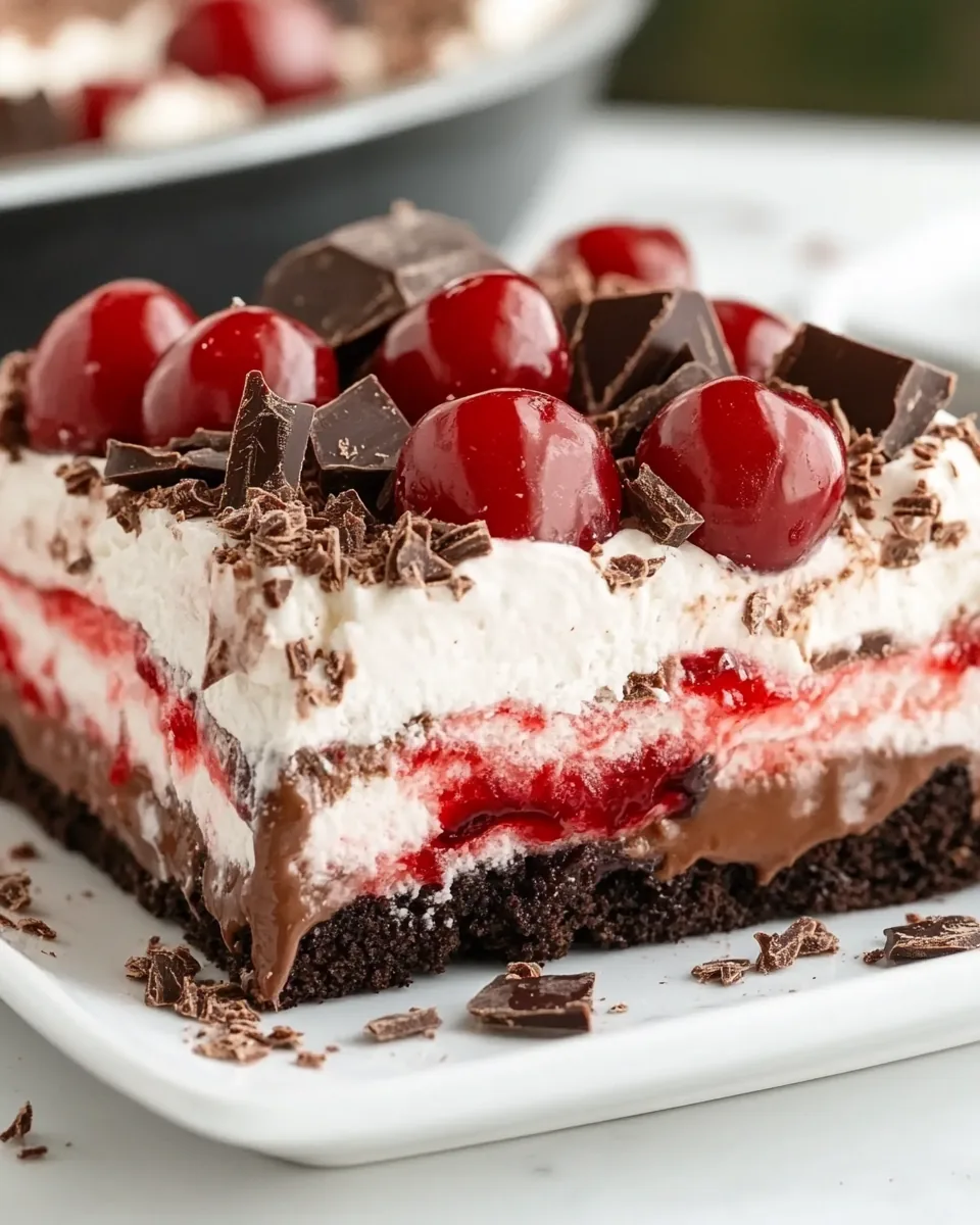 No Bake Chocolate Cherry Lush