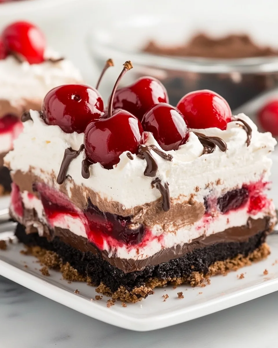 No Bake Chocolate Cherry Lush