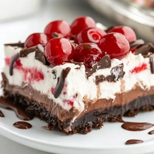 No Bake Chocolate Cherry Lush