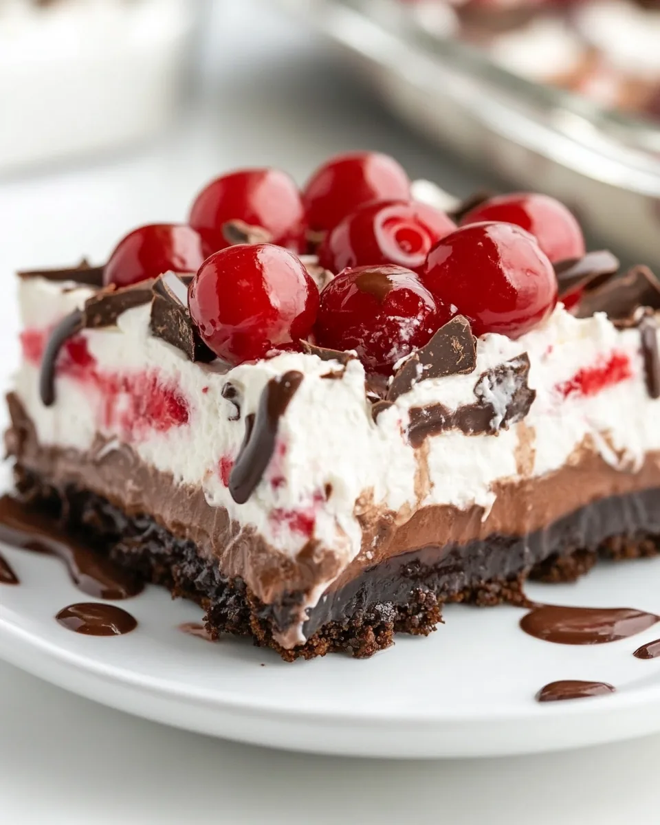 No Bake Chocolate Cherry Lush