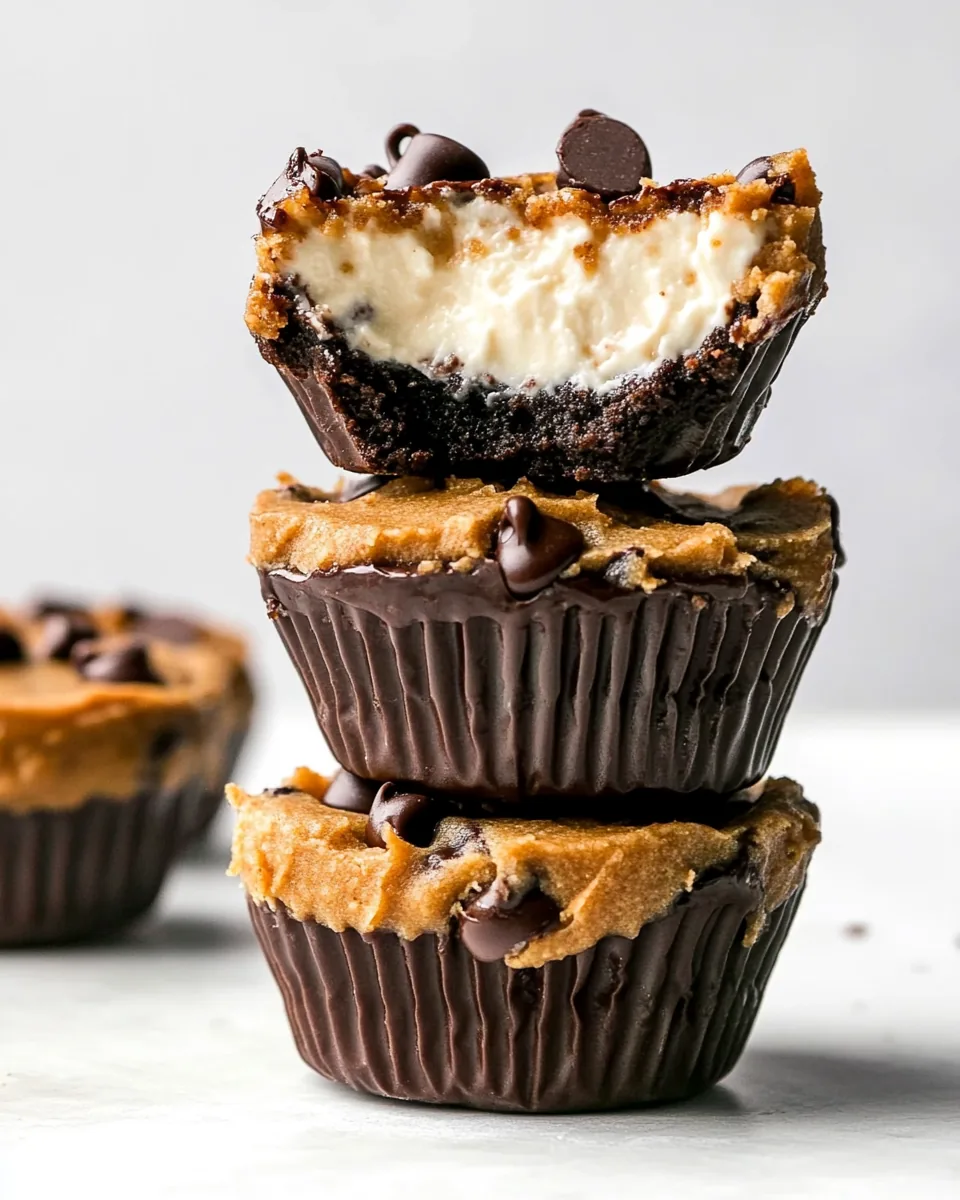 No Bake Chocolate Chip Cheesecake Cookie Dough Cups