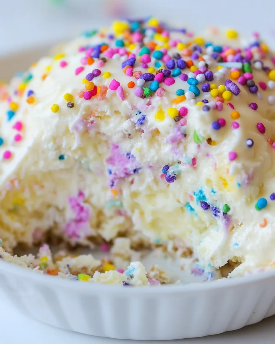 No Bake Funfetti Lush Dessert