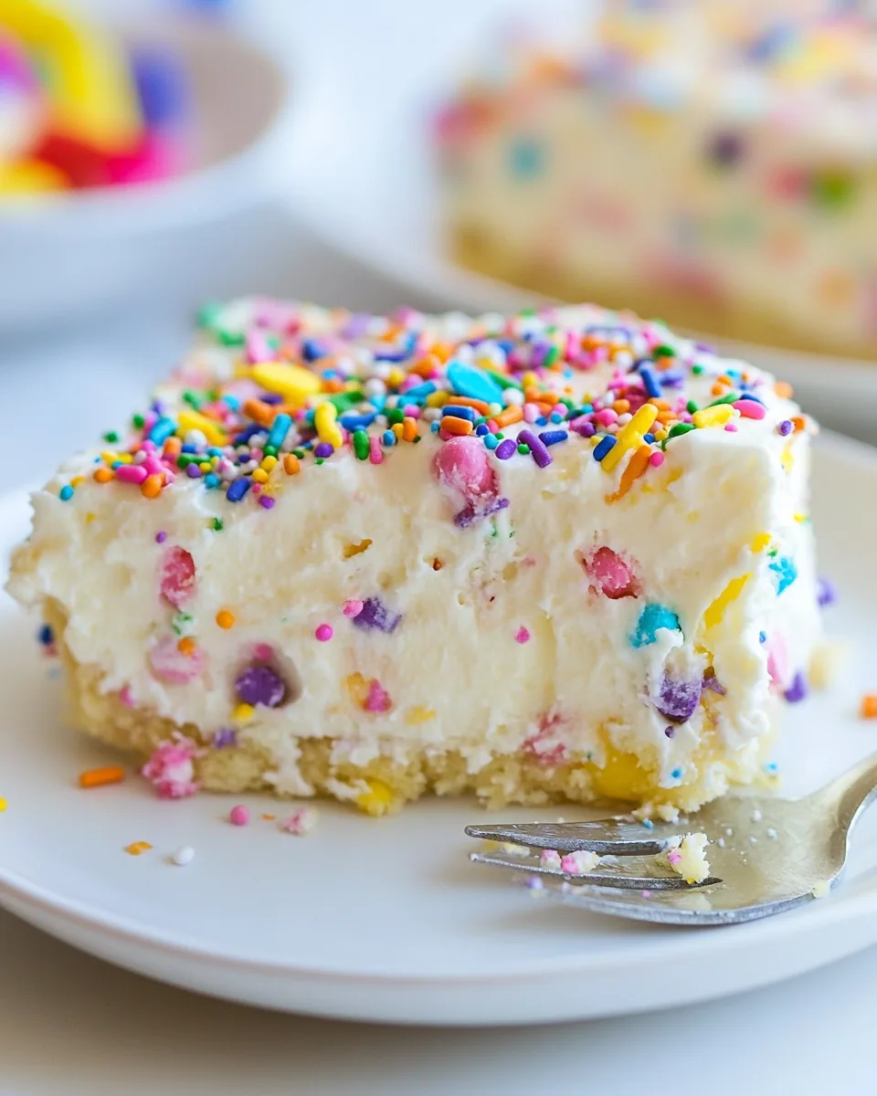 No Bake Funfetti Lush Dessert