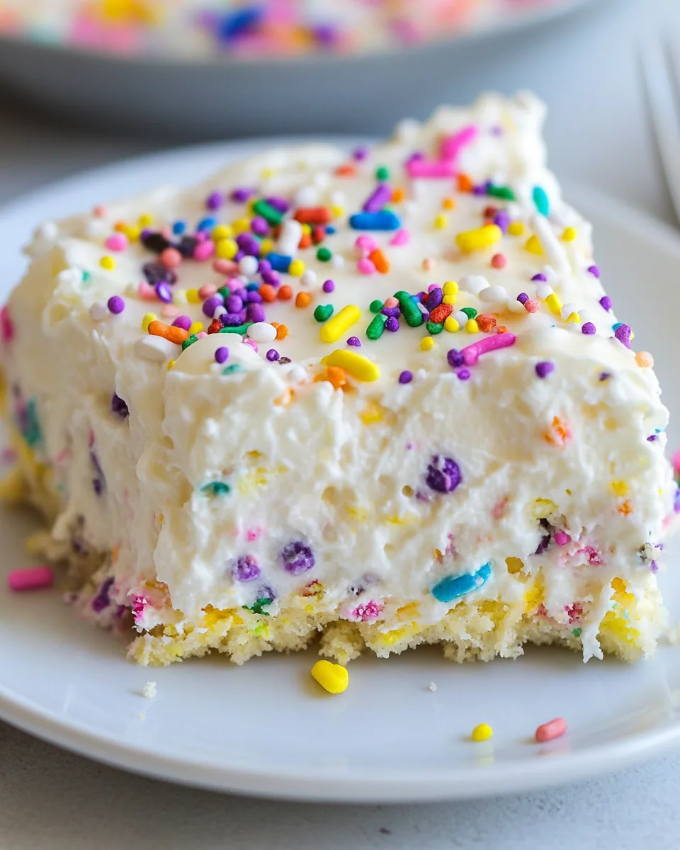 No Bake Funfetti Lush Dessert