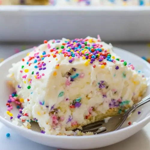 No Bake Funfetti Lush Dessert