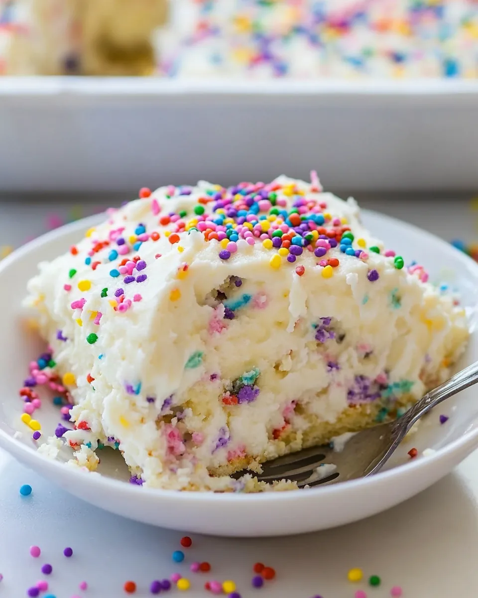 No Bake Funfetti Lush Dessert