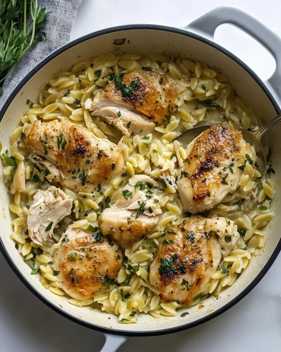 One Pan Chicken Orzo