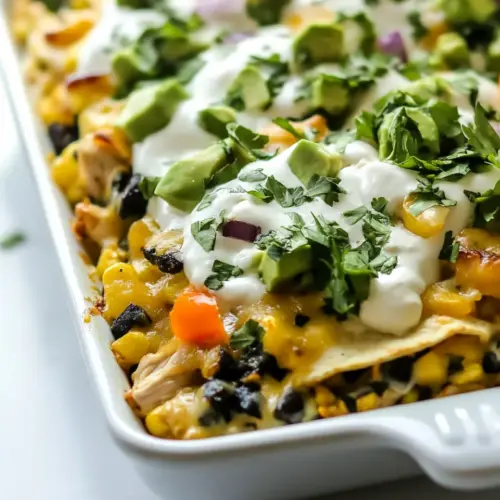 One Pan Chicken Tortilla Bake