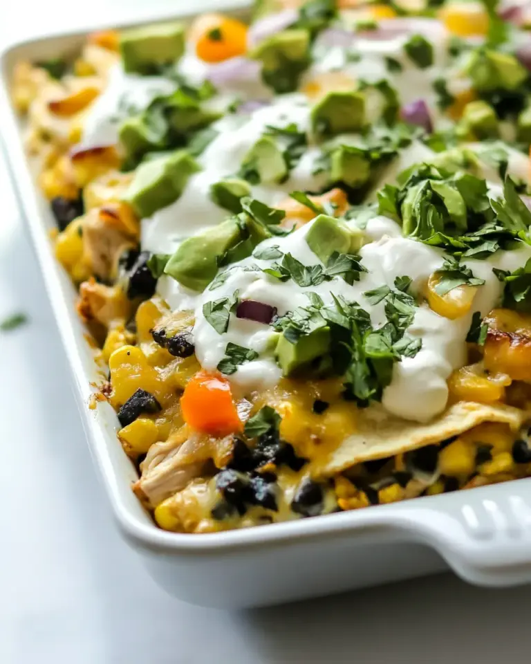 One Pan Chicken Tortilla Bake
