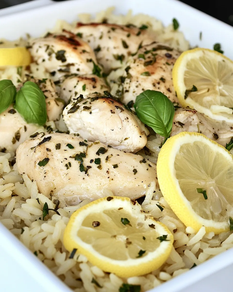 One Pan Lemon Basil Chicken and Rice