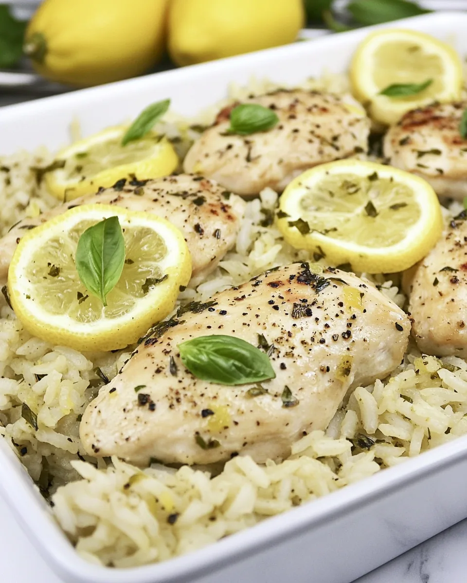 One Pan Lemon Basil Chicken and Rice