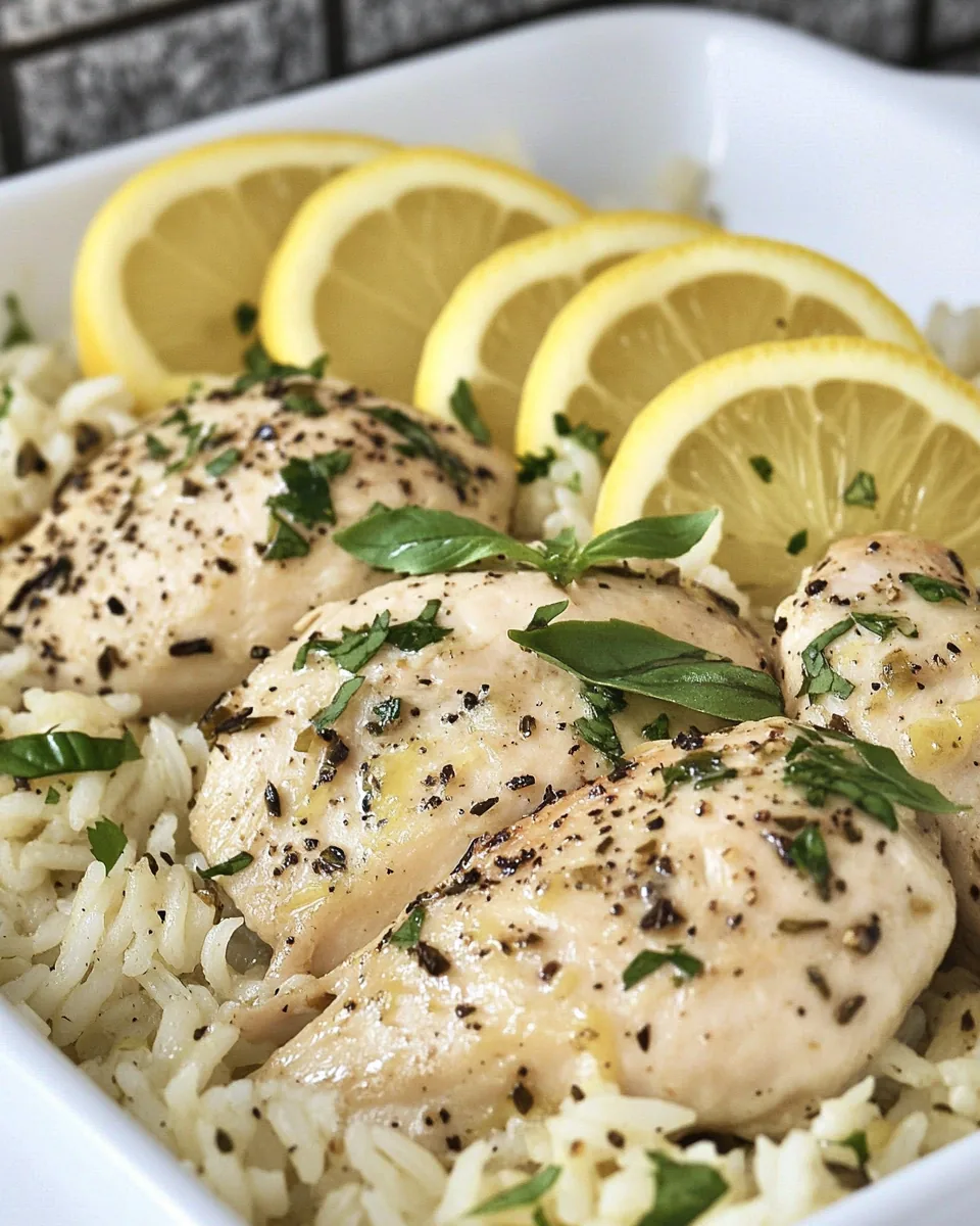 One Pan Lemon Basil Chicken and Rice