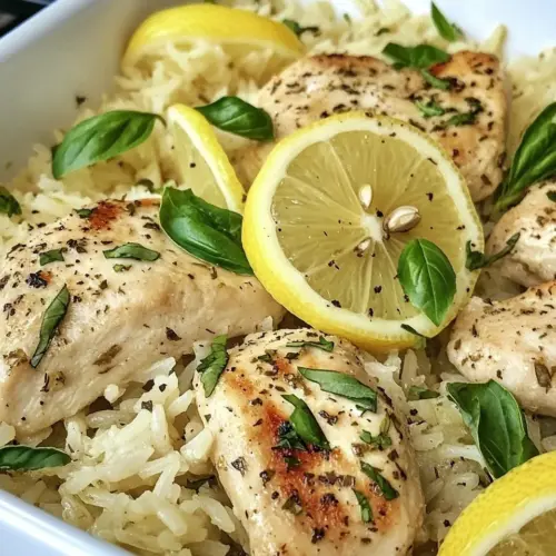 One Pan Lemon Basil Chicken and Rice
