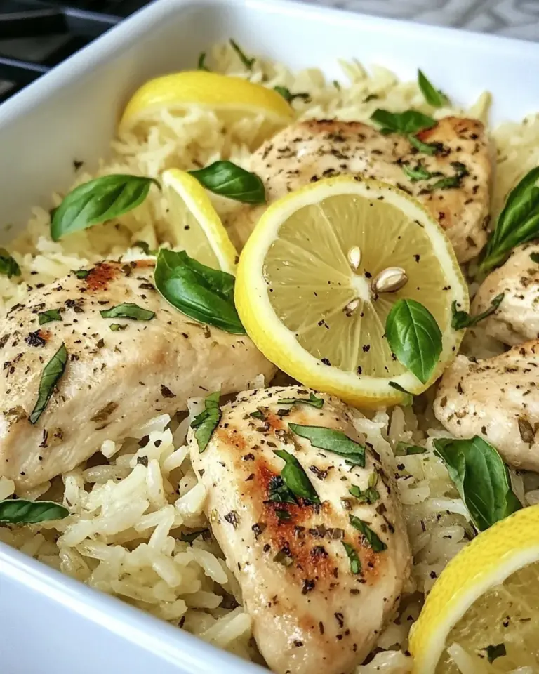 One Pan Lemon Basil Chicken and Rice