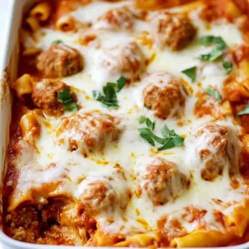 One Pan Meatball Casserole