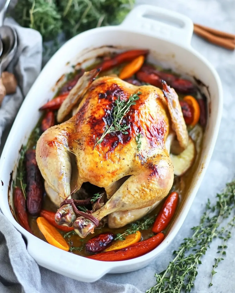 Orange Ginger Turmeric Whole Roast Chicken