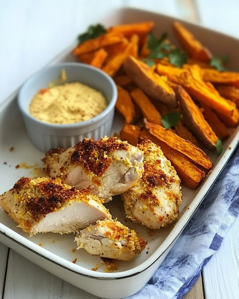 Oven Baked Chicken and Sweet Potato Fries