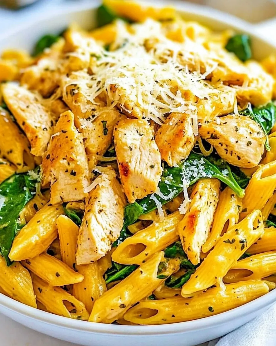 Parmesan Chicken Spinach Pasta