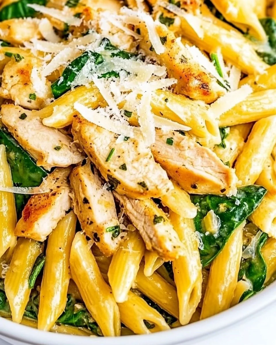 Parmesan Chicken Spinach Pasta