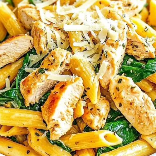 Parmesan Chicken Spinach Pasta