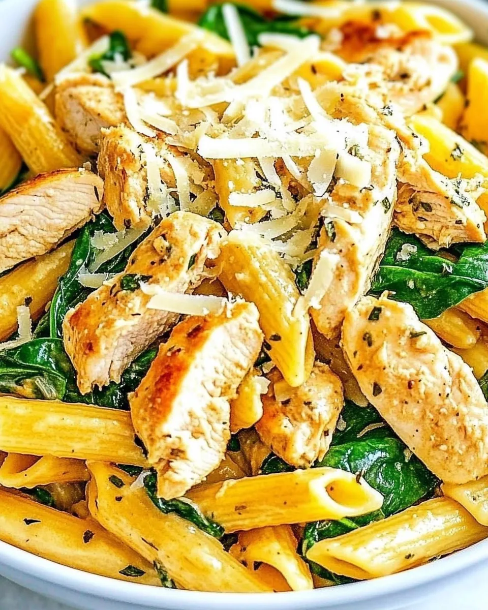 Parmesan Chicken Spinach Pasta