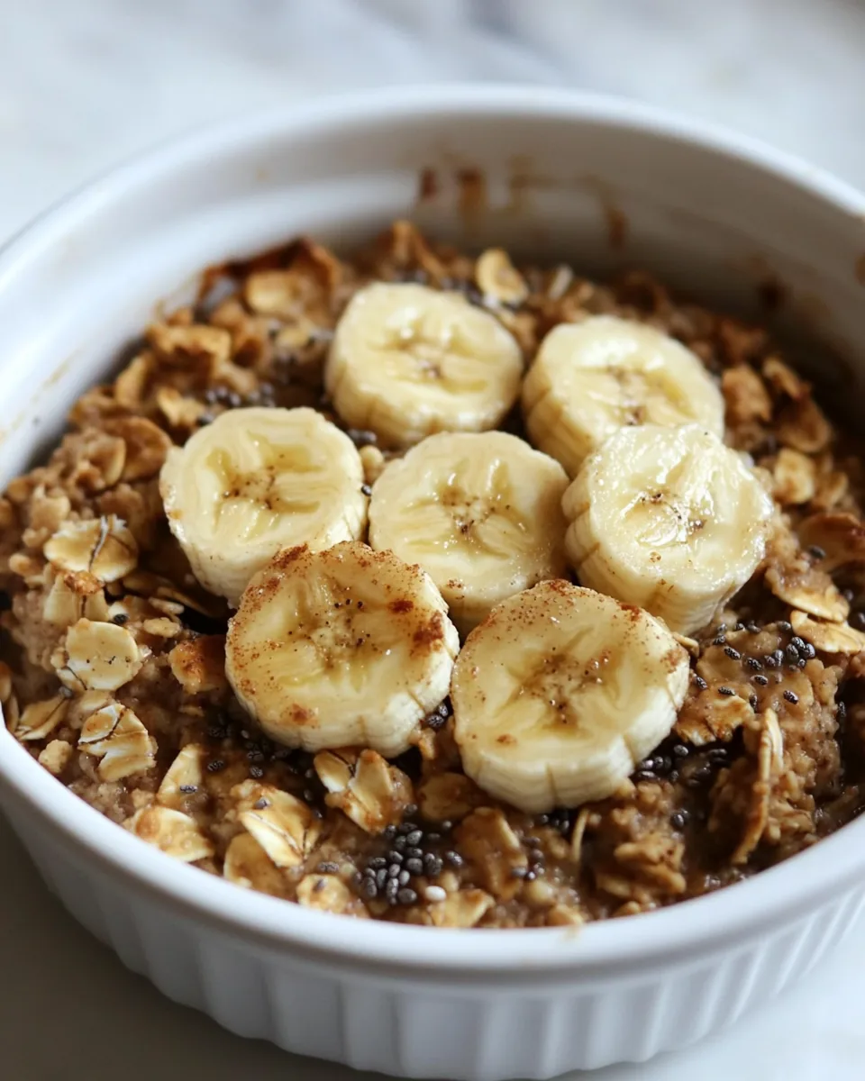 Peanut Butter Banana Baked Oatmeal