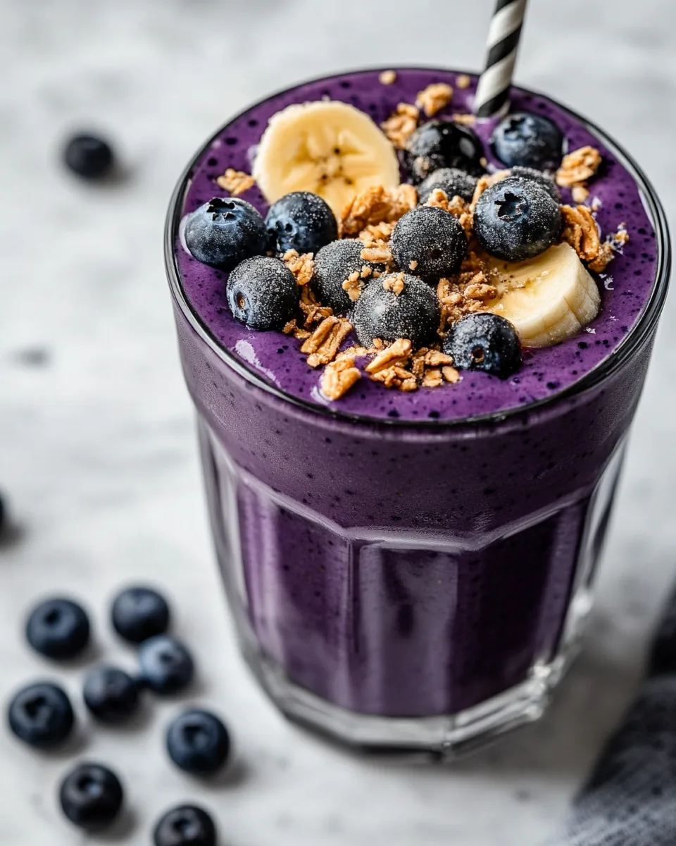 Peanut Butter Blueberry Banana Smoothie