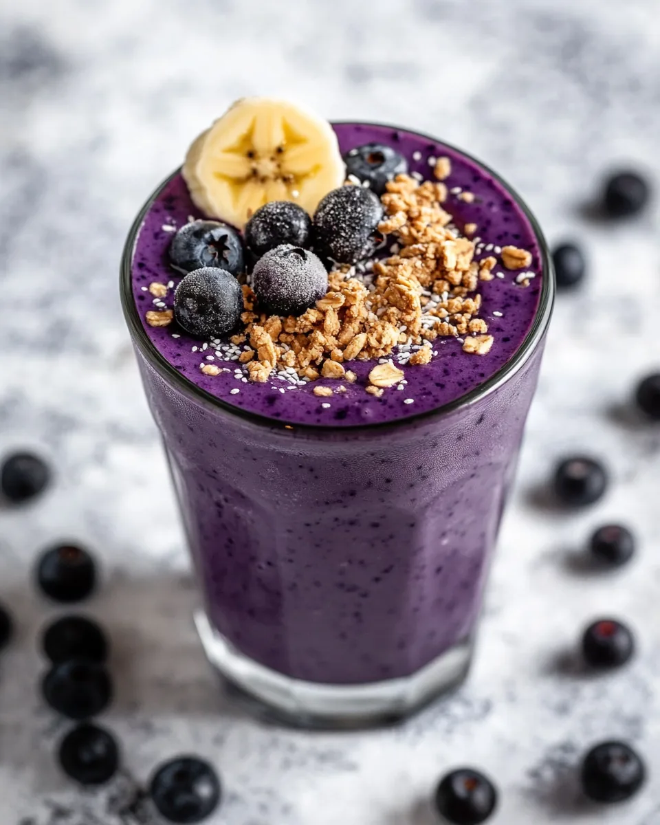 Peanut Butter Blueberry Banana Smoothie