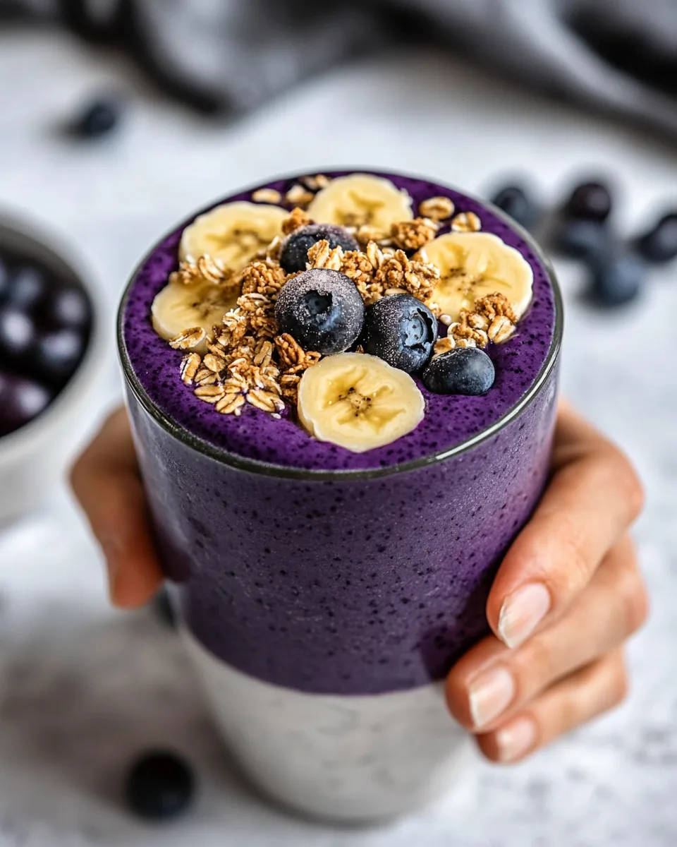 Peanut Butter Blueberry Banana Smoothie