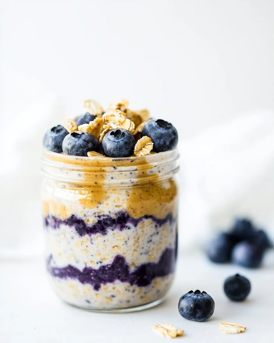 Peanut Butter Blueberry Overnight Oats