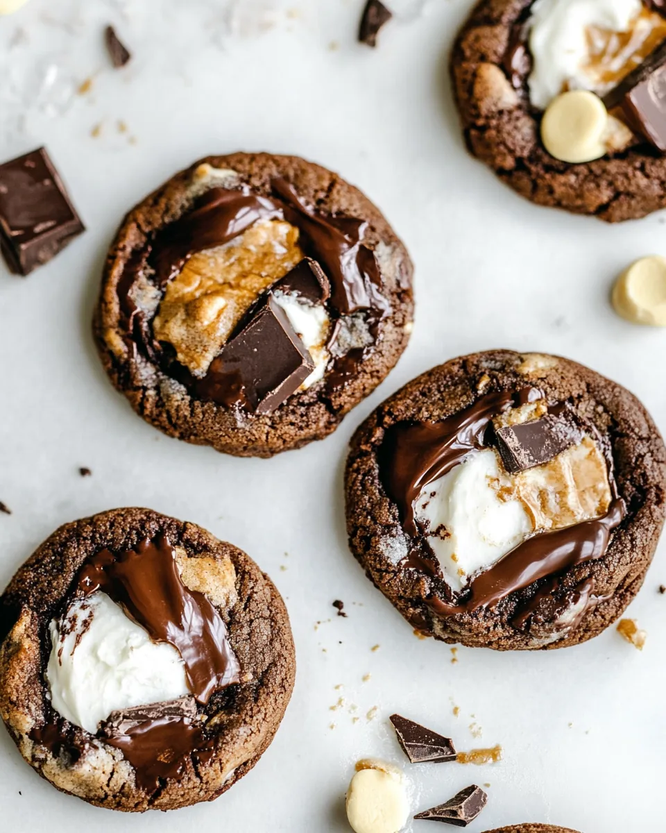 Peanut Butter Cup S'mores Chocolate Cookies