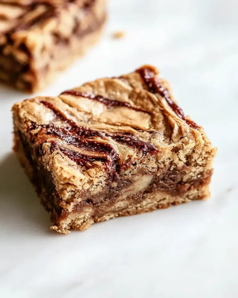 Peanut Butter Jam Nutella Banana Blondies
