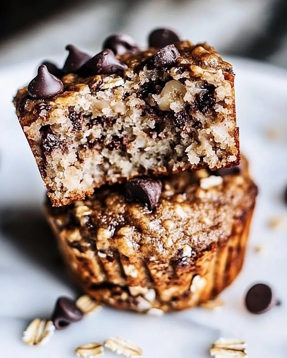 Chocolate Chip Banana Oatmeal Muffins