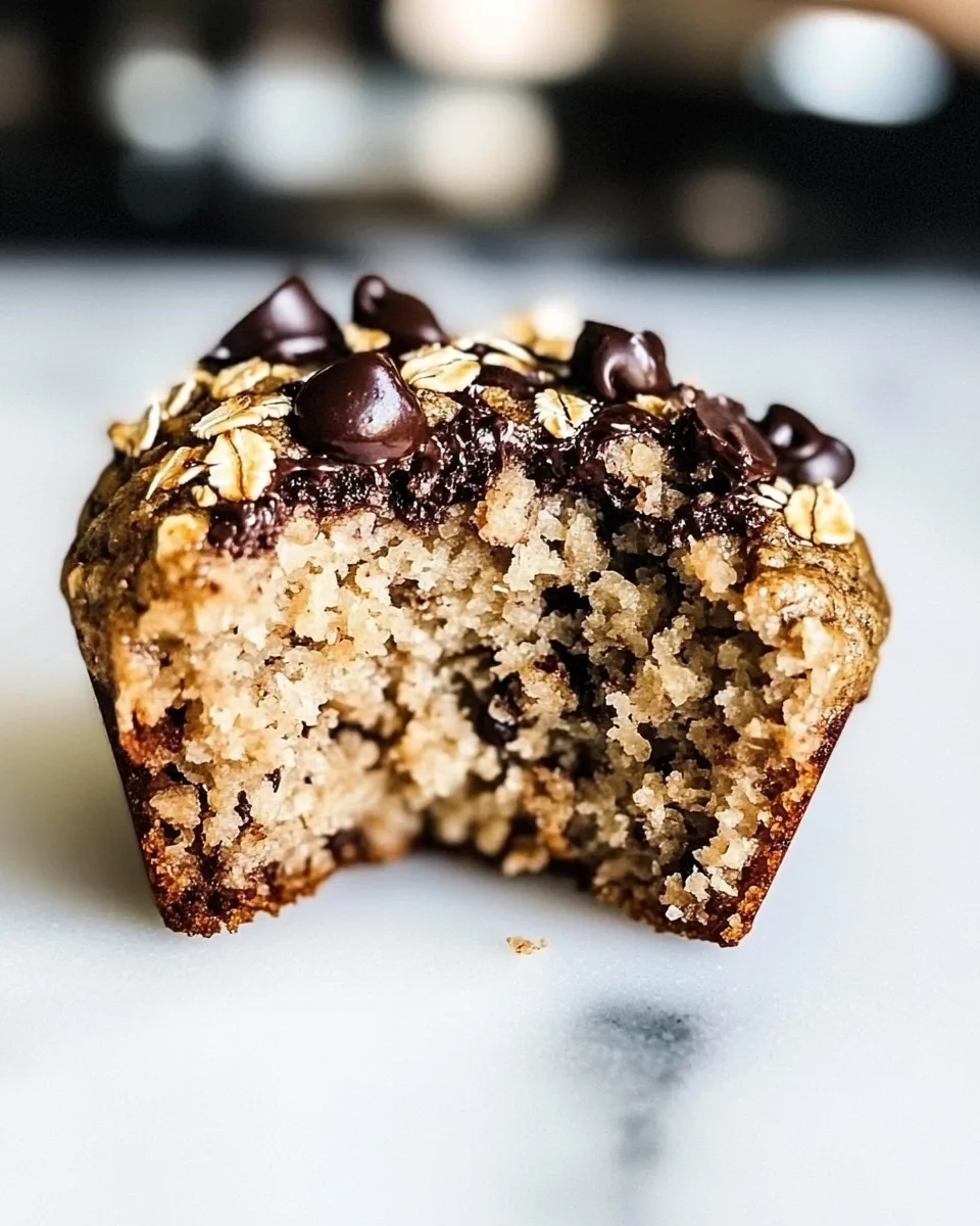 Chocolate Chip Banana Oatmeal Muffins