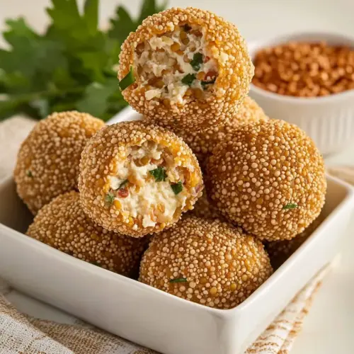 Red Lentil Mozzarella Croquettes