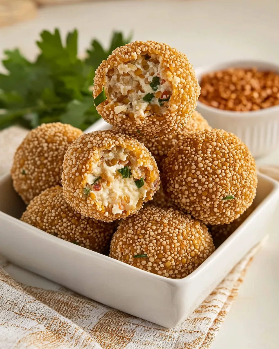 Red Lentil Mozzarella Croquettes