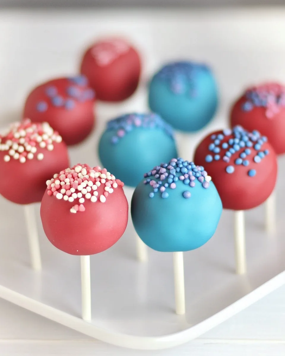 Red White and Blue Cake Pops
