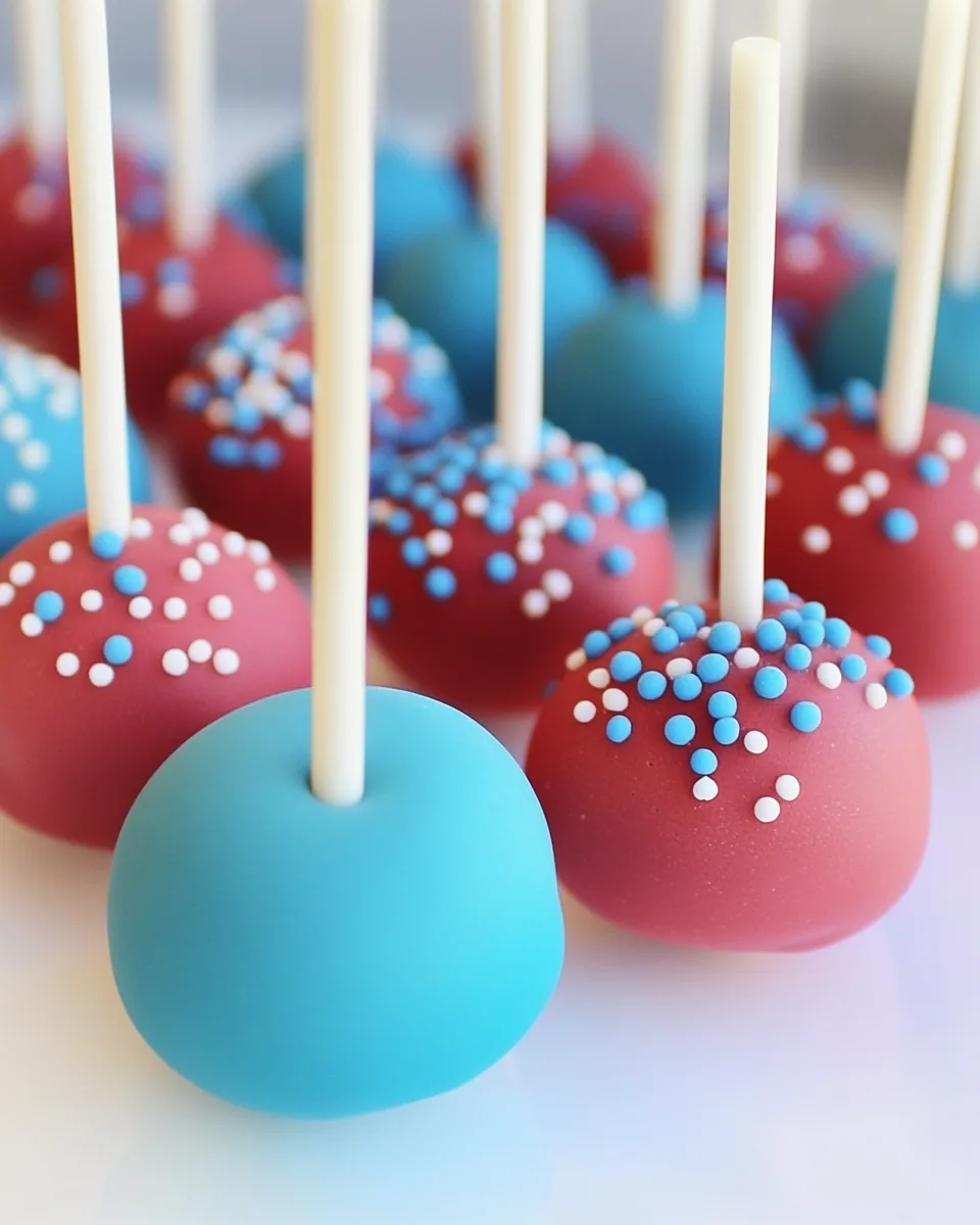 Red White and Blue Cake Pops
