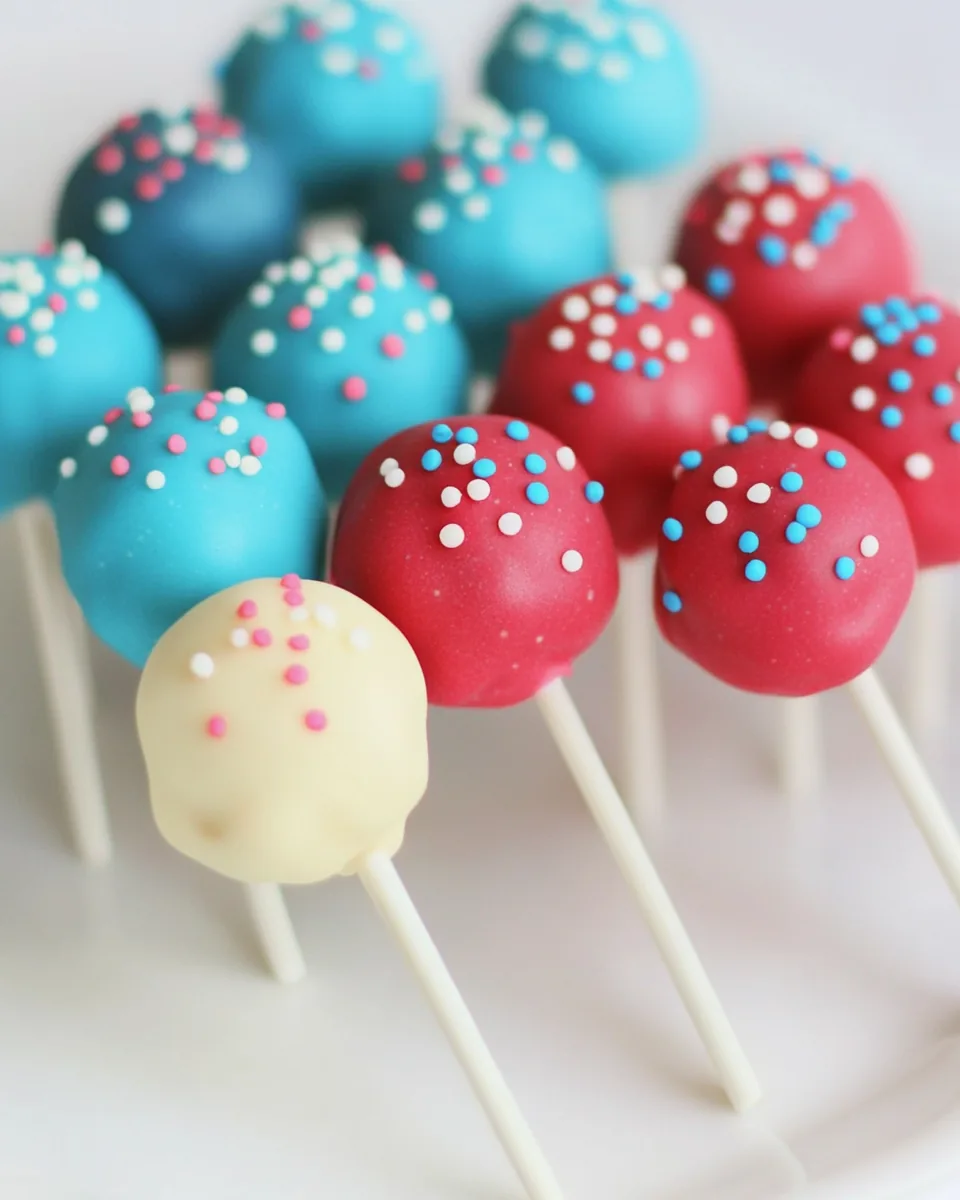 Red White and Blue Cake Pops