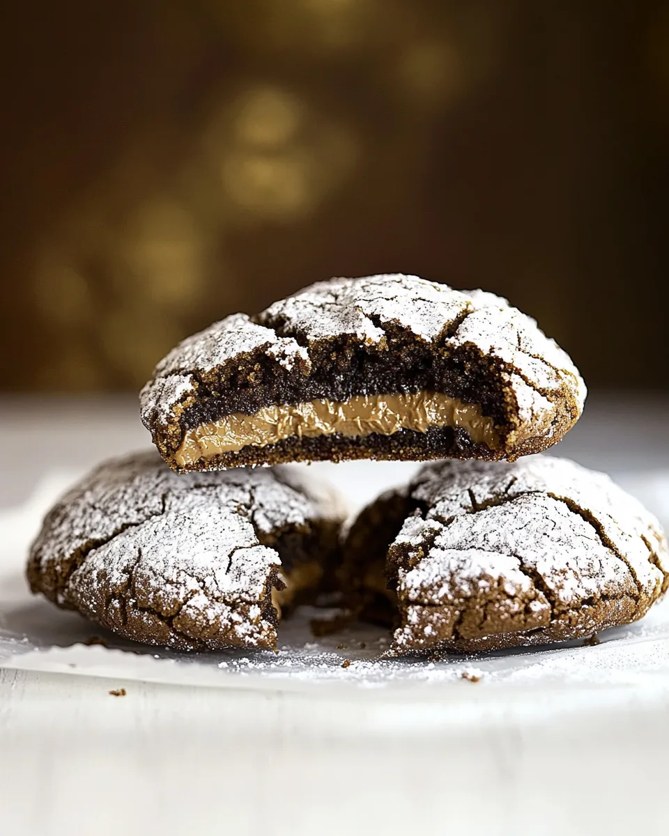 Reese’s Peanut Butter Cup Filled Crinkle Cookies