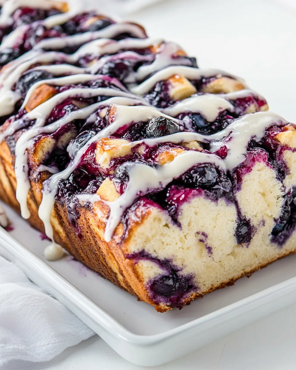 Roasted Blueberry Pull Apart Loaf