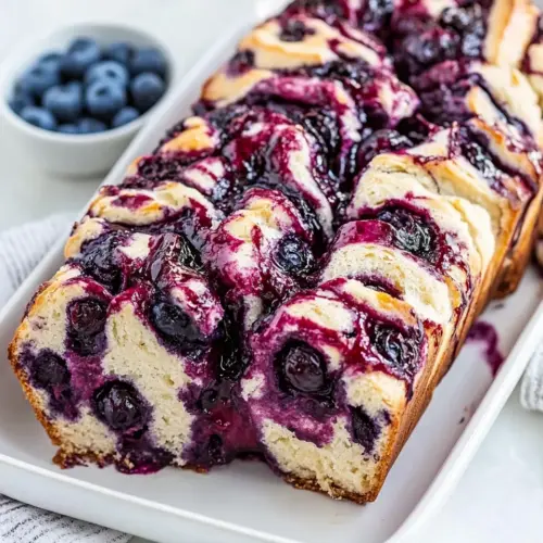 Roasted Blueberry Pull Apart Loaf